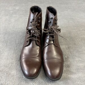 Robert Wayne Boots‎ Mens 10D Jonah 207 Brown Leather Lace Up Ankle Booties